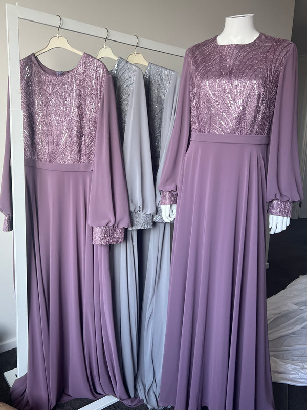 Grey and lilac dress