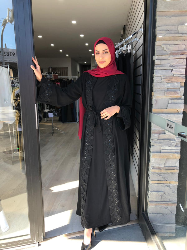 Sylvia abaya in black