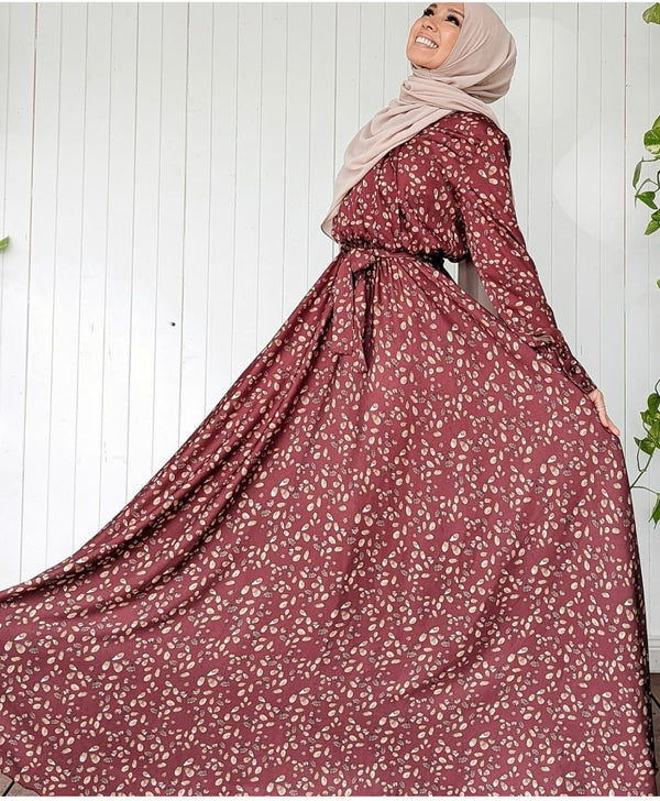 Printed satin dress